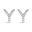 10K White Gold 1/10 Cttw Diamond Initial “A†Stud Earring