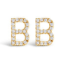 10K White Gold 1/10 Cttw Diamond Initial “A†Stud Earring