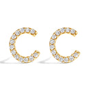 10K White Gold 1/10 Cttw Diamond Initial “A†Stud Earring