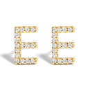 10K White Gold 1/10 Cttw Diamond Initial “A†Stud Earring