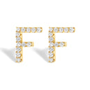 10K White Gold 1/10 Cttw Diamond Initial “A†Stud Earring