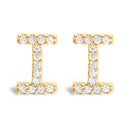 10K White Gold 1/10 Cttw Diamond Initial “A†Stud Earring