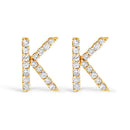 10K White Gold 1/10 Cttw Diamond Initial “A†Stud Earring