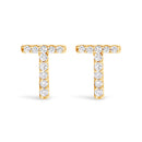 10K White Gold 1/10 Cttw Diamond Initial “A†Stud Earring