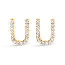 10K White Gold 1/10 Cttw Diamond Initial “A†Stud Earring