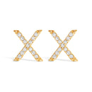 10K White Gold 1/10 Cttw Diamond Initial “A†Stud Earring
