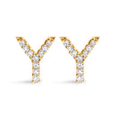 10K White Gold 1/10 Cttw Diamond Initial “A†Stud Earring