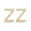 10K White Gold 1/10 Cttw Diamond Initial “A†Stud Earring