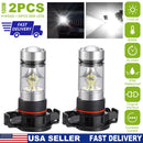 2PCS 1100LM 100W 5202 H16 LED Fog DRL Light Bulb IP68 Waterproof 20 2835 LEDs 360¡ Beam Angle 6000K White