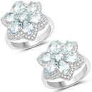 2.88 Carat Genuine Aquamarine .925 Sterling Silver Ring