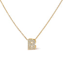 10K White Gold Diamond Accent "A" Initial Bubble Pendant Necklace