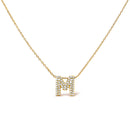 10K White Gold Diamond Accent "A" Initial Bubble Pendant Necklace