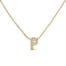10K White Gold Diamond Accent "A" Initial Bubble Pendant Necklace