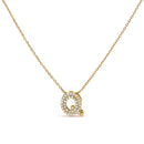 10K White Gold Diamond Accent "A" Initial Bubble Pendant Necklace