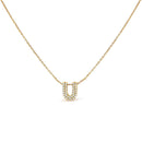 10K White Gold Diamond Accent "A" Initial Bubble Pendant Necklace