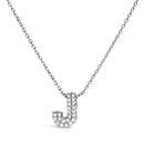 10K White Gold Diamond Accent "A" Initial Bubble Pendant Necklace