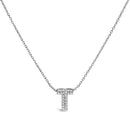 10K White Gold Diamond Accent "A" Initial Bubble Pendant Necklace