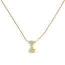 10K White Gold Diamond Accent "A" Initial Bubble Pendant Necklace