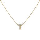 10K White Gold Diamond Accent "A" Initial Bubble Pendant Necklace
