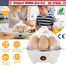 Electric Egg Cooker 7-Capacity BPA-Free Hard-Boiled Egg Maker w/ Auto-Off Measuring Cup for Hard Boiled Steamed Vegetables Seafood Dumplings