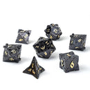 Solid Metal Paladin Class RPG Dice Set - Gunmetal w/ Gold