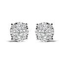 14K White Gold 2.00 Cttw Lab Grown Diamond Cluster Stud Earrings (G-H Color, VS1-VS2 Clarity)