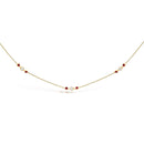 14K Yellow Gold Ruby and 1/2 Cttw Diamond Station Necklace