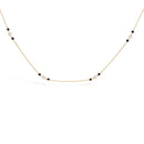 14K Yellow Gold Sapphire and 1/2 Cttw Diamond Station Necklace
