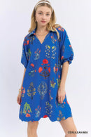 Umgee Floral Encyclopedia Print Mini Dress