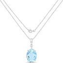 11.25 Carat Genuine Swiss Blue Topaz .925 Sterling Silver Pendant