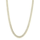 14k Yellow Gold White Pave High Polish Modern Lite Miami Cuban Chain (8.0mm)