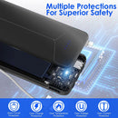 10000mAh Power Bank Portable Charger | Built-In Cables, US Plug, 4 Outputs & 3 Inputs