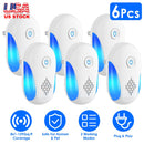 6 Packs Ultrasonic Pest Repellers Electric Plug-In Indoor Pest Control Mouse Repellent Chaser Deterrent Rodent Chaser with 2 Modes for Home Kitchen Of