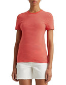 Lauren Ralph Lauren Striped Stretch Cotton Tee in Orange