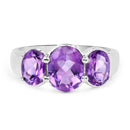 3.20 Carat Genuine Amethyst .925 Sterling Silver Ring