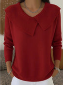 Women's Autumn Winter New Arrival Chic Oversized Sweater, Korean Retro Collared Knit Top, Slimming & Versatile