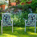 2Pcs Waterproof Rocking Chair Cushion Upper And Lower Back And Seat Sets with Non-Slip Ties Oxford Cloth Surface Polyester Filling Comfortable for Ind