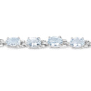 8.80 Carat Genuine Aquamarine .925 Sterling Silver Bracelet