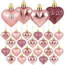 Elcoho 48 Pieces Valentines Day Heart Shaped Baubles Hanging Ornaments Valentin