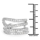 0.83 Carat Genuine White Diamond .925 Sterling Silver Ring
