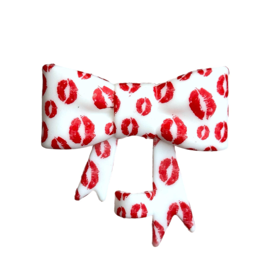 Kissy Lips 3D Bow Straw Topper *Hydroprinted*