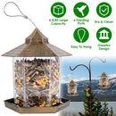 Hanging Gazebo Wild Bird Feeder Outdoor Bird Seed Station with Large Capacity 6 Feeder Ports for Garden Patio Park Weatherproof Easy To Refill