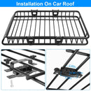 63x39x6.3in Universal Roof Rack Cargo Carrier Car Top Luggage Holder Basket withÊHook Strap Elastic Net
