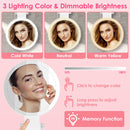 20X/1X Double-Sided Magnifying Makeup Mirror With Light Rechargeable Travel Makeup Mirror With 3 Colors Dimmable Brightness Adjustable Stand Vanity Ta