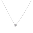 14K White Gold 1/4 Cttw Diamond Composite Heart Pendant Necklace - 18" Inches