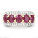 1.74 Carat Genuine Ruby and White Diamond .925 Sterling Silver Ring