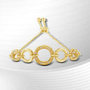 10K Yellow Gold over .925 Sterling Silver Diamond Accented Graduated Infinity Open Circle 6â€-9†Adjustable Bolo Bracelet