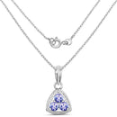 0.69 Carat Genuine Tanzanite .925 Sterling Silver Pendant