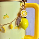 Large Deluxe Metal Lemon Charm - Tumbler Handle Charm