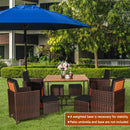 9 Pieces Patio Rattan Dining Cushioned Chairs Set